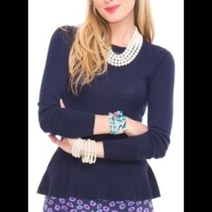 Lilly Pulitzer Aurora Peplum sweater button back